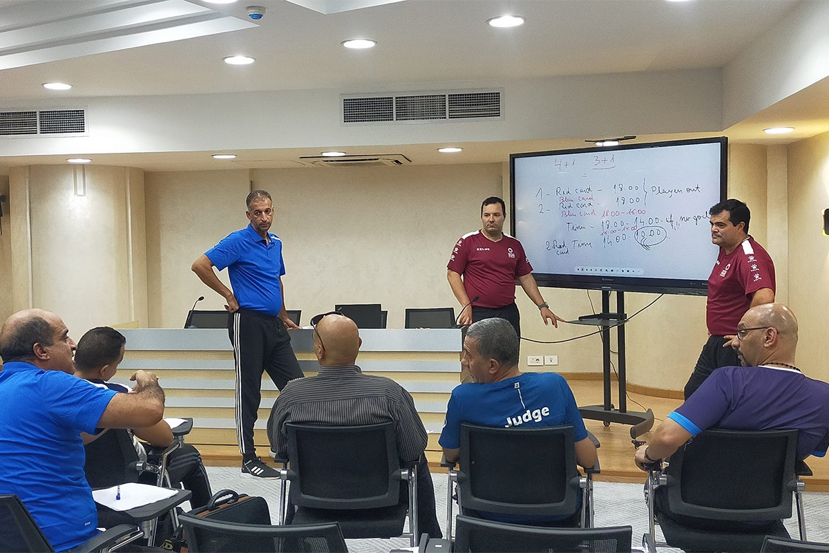 Rui Torres e Oriol Pérez conduziram acções de formação, já com as novas regras. [© Egypt Skate / Facebook]